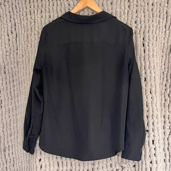 H&M Black V-Neck Button-Up Blouse Size 10 - Picture 4 of 11